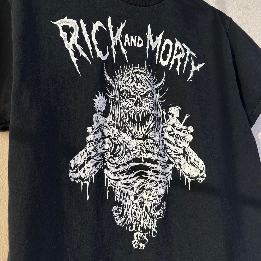 Rick & Morty death metal black graphic tee M - Picture 2 of 6